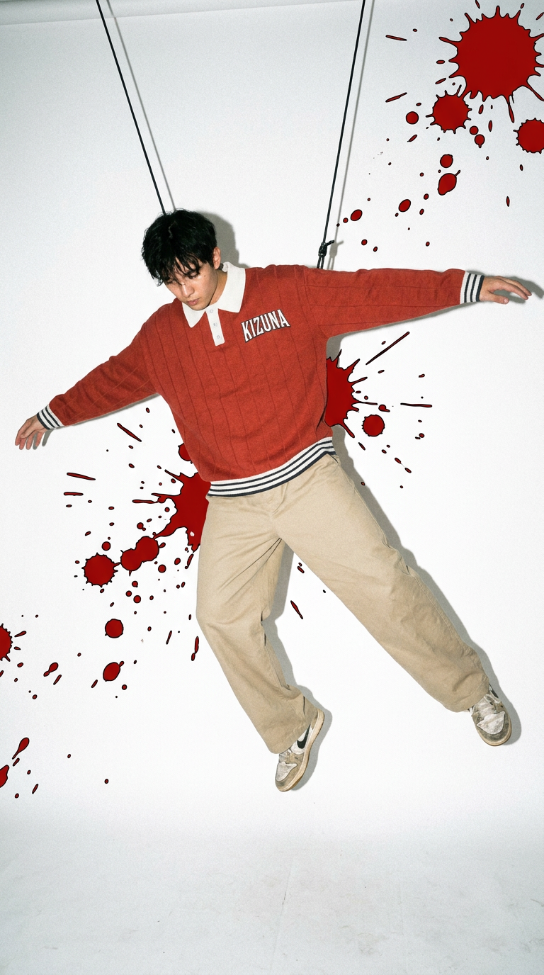 "INVINCIBLE" POLO SWEATER