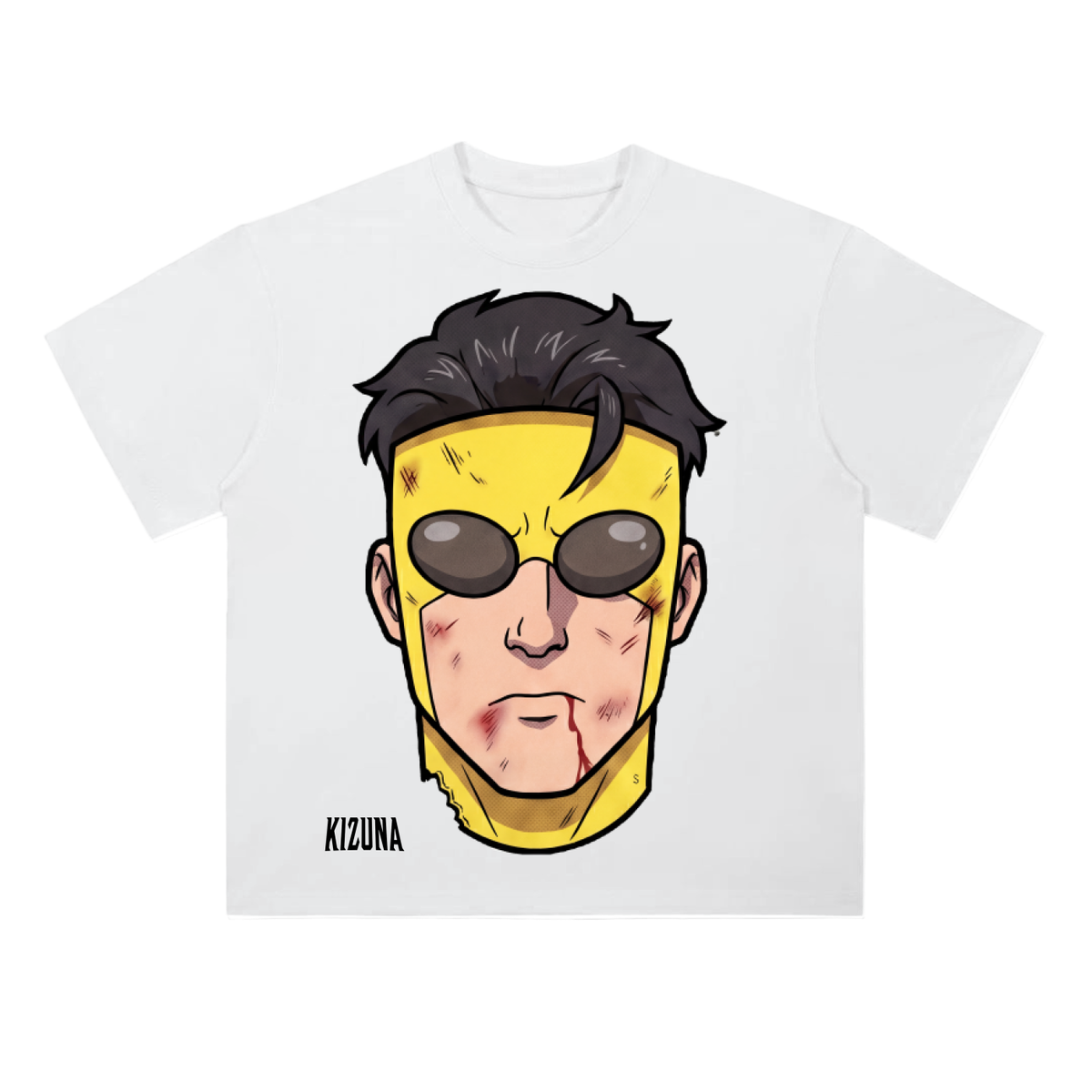 Invincible Head Tee anime graphic tee by KIZUNA — front view
