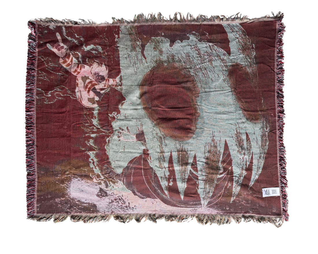 Korna anime woven tapestry blanket by KIZUNA — view 3